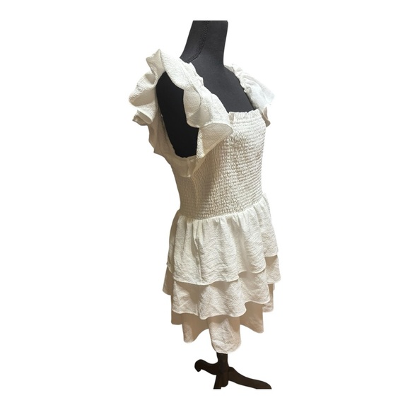 Express White Ruffled Mini Dress - Picture 3 of 8